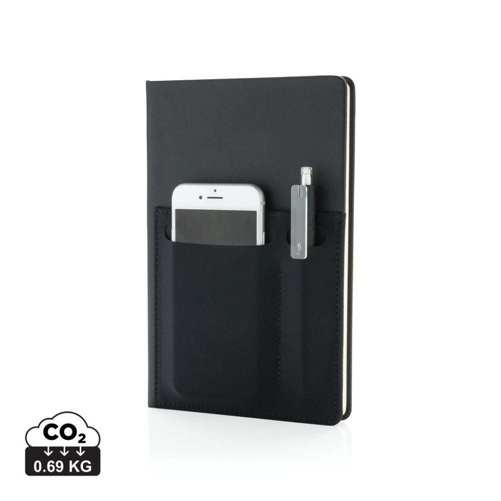 Logo trade promotional gifts image of: A5 Deluxe notebook with smart pockets
