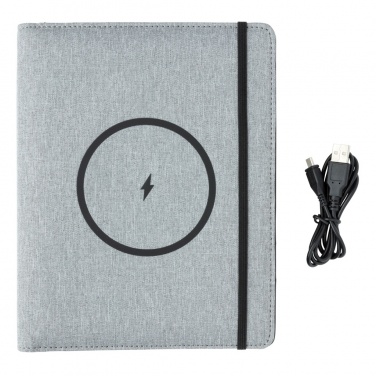 Logotrade promotional merchandise picture of: Air 5W wireless charging notebook with 5000mAh powerbank