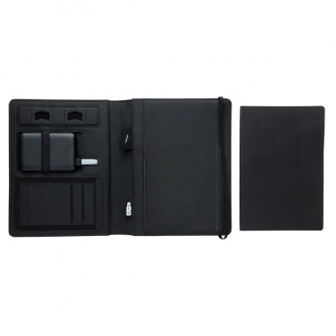 Logo trade promotional merchandise image of: Air 5W wireless charging notebook with 5000mAh powerbank