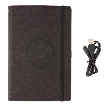 Logo trade promotional products image of: Air 5W wireless charging refillable journal cover A5