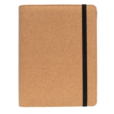 Logo trade business gift photo of: Deluxe cork portfolio A5 with pen