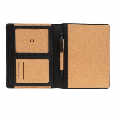 Logo trade business gift photo of: Deluxe cork portfolio A5 with pen