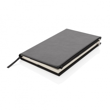 Logo trade promotional gifts picture of: Swiss Peak A5 PU notebook with zipper pocket