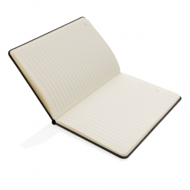 Logo trade promotional products image of: Deluxe hardcover PU notebook A5 with phone and pen holder