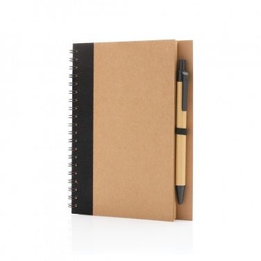 Logo trade promotional giveaway photo of: Kraft spiral notebook with pen