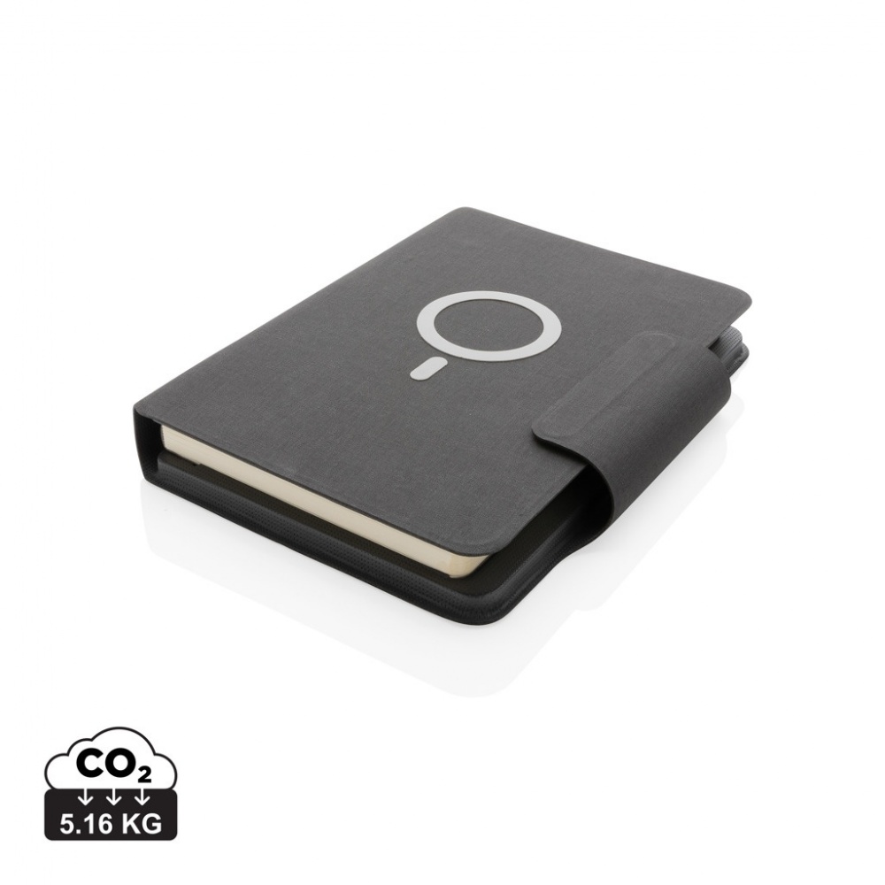Logo trade promotional merchandise photo of: Artic Magnetic 10W wireless charging A5 notebook