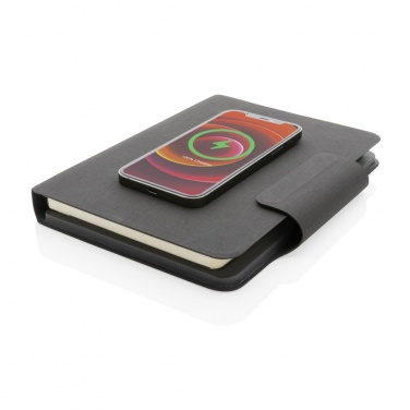 Logo trade promotional item photo of: Artic Magnetic 10W wireless charging A5 notebook