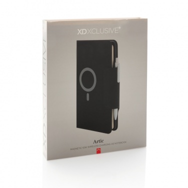 Logo trade promotional merchandise image of: Artic Magnetic 10W wireless charging A5 notebook