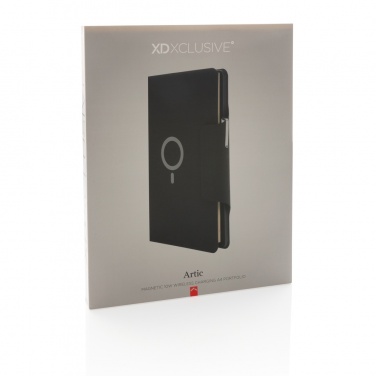 Logo trade advertising product photo of: Artic Magnetic 10W wireless charging A4 portfolio