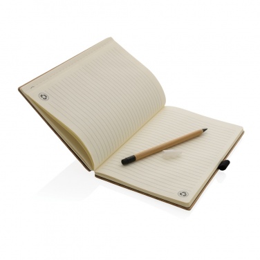 Logotrade corporate gift image of: Bamboo notebook and infinity pencil set