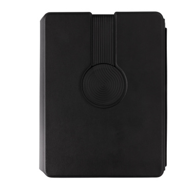 Logo trade promotional merchandise image of: Swiss Peak RCS rePU notebook with 2-in-1 wireless charger