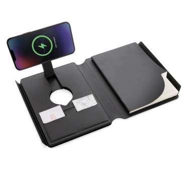 Logotrade promotional items photo of: Swiss Peak RCS rePU notebook with 2-in-1 wireless charger