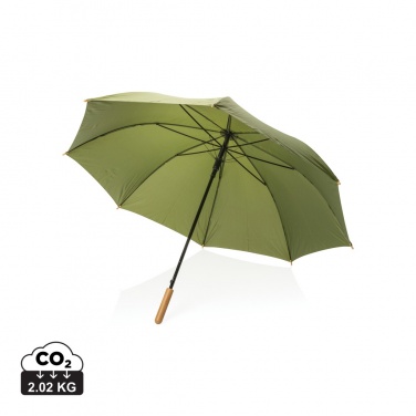 Logotrade corporate gifts photo of: 27" Impact AWARE™ RPET 190T auto open bamboo umbrella