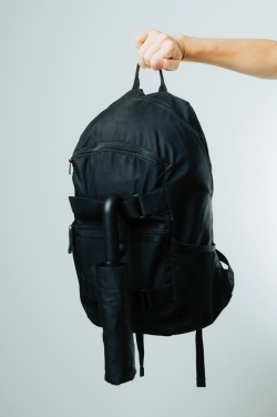 Logo trade corporate gifts image of: Yara 21" AWARE™ RPET solid colour umbrella with carabiner