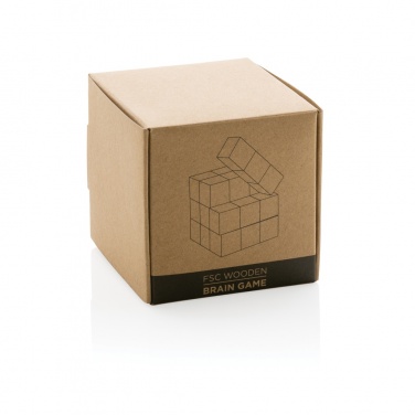 Logotrade promotional gift picture of: Wooden brain game in canvas pouch