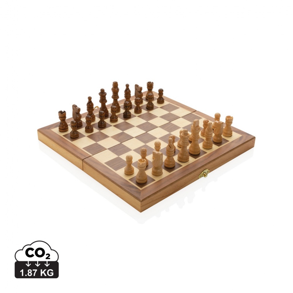 Logo trade promotional items image of: Luxury wooden foldable chess set