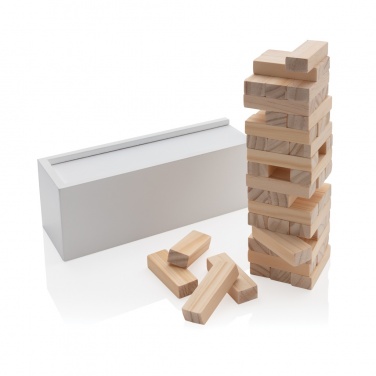 Logo trade promotional product photo of: Deluxe tumbling tower wood block stacking game