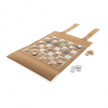 Logotrade advertising products photo of: Britton cork foldable backgammon and checkers game set