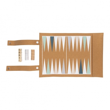 Logotrade promotional merchandise image of: Britton cork foldable backgammon and checkers game set