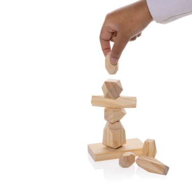 Logotrade corporate gift image of: Ukiyo Crios wooden balancing rocks in pouch