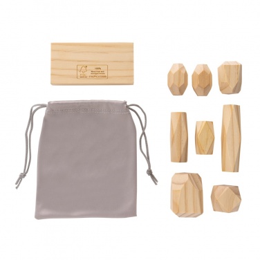 Logotrade promotional merchandise picture of: Ukiyo Crios wooden balancing rocks in pouch