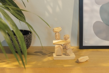 Logotrade corporate gift picture of: Ukiyo Crios wooden balancing rocks in pouch