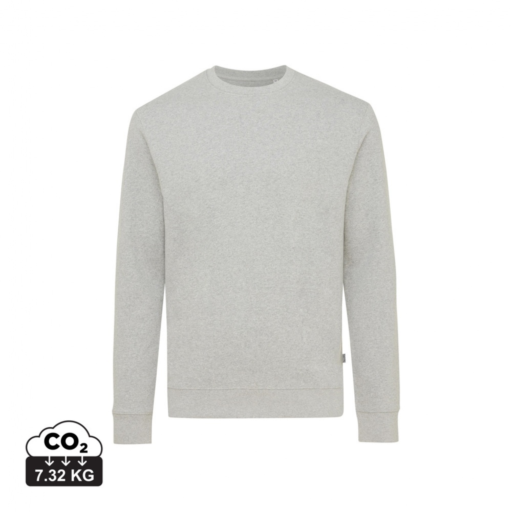 Logo trade promotional merchandise photo of: Iqoniq Denali recycled cotton crew neck undyed