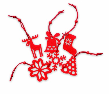 Logotrade promotional merchandise picture of: Set of 6 felt tree hangers