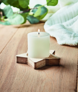 Logo trade promotional items image of: Candle on star wooden base