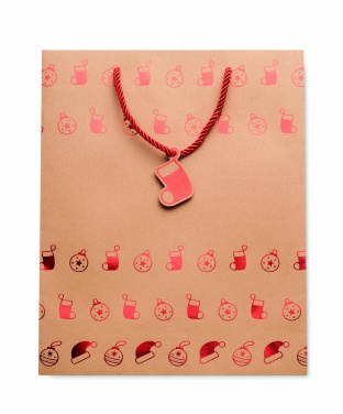 Logo trade promotional giveaways image of: Gift paper bag with pattern