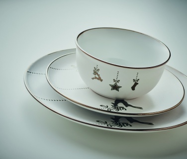 Logo trade business gift photo of: 4 piece ceramic place setting