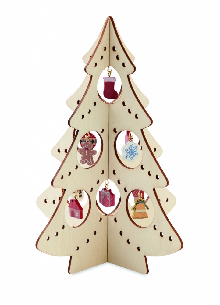 Logotrade advertising product image of: Wooden Xmas tree decoration