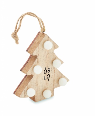 Logo trade promotional item photo of: Wooden weed tree with lights