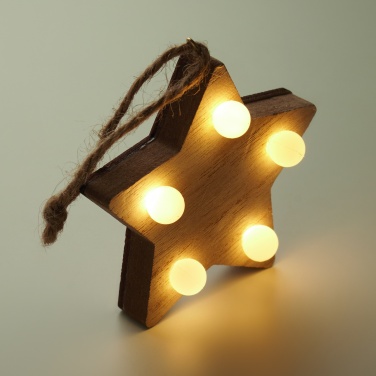 Logotrade corporate gift picture of: Wooden weed star with lights