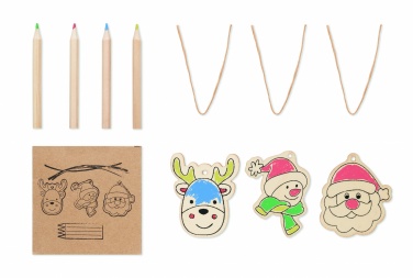Logotrade promotional gift picture of: Drawing wooden ornaments set