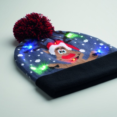 Logo trade promotional gift photo of: Christmas knitted beanie LED