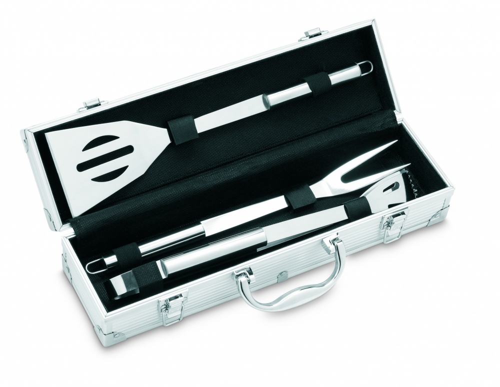 Logotrade promotional giveaway picture of: 3 BBQ tools in aluminium case