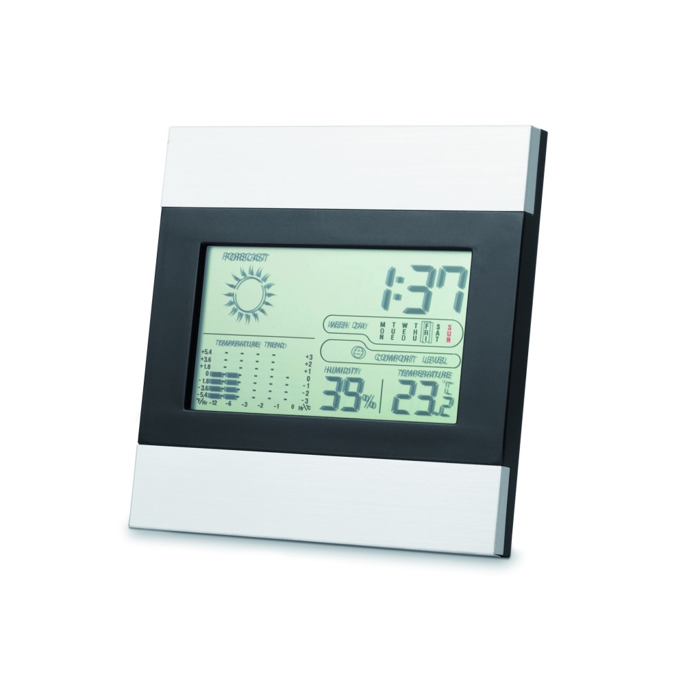 Logo trade corporate gift photo of: Weather station and clock