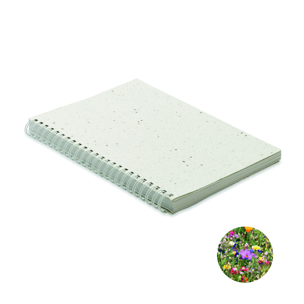 Logo trade corporate gifts picture of: A5 seed paper cover notebook