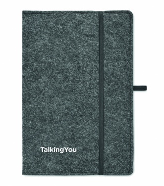 Logo trade promotional gifts picture of: A5 notebook RPET felt