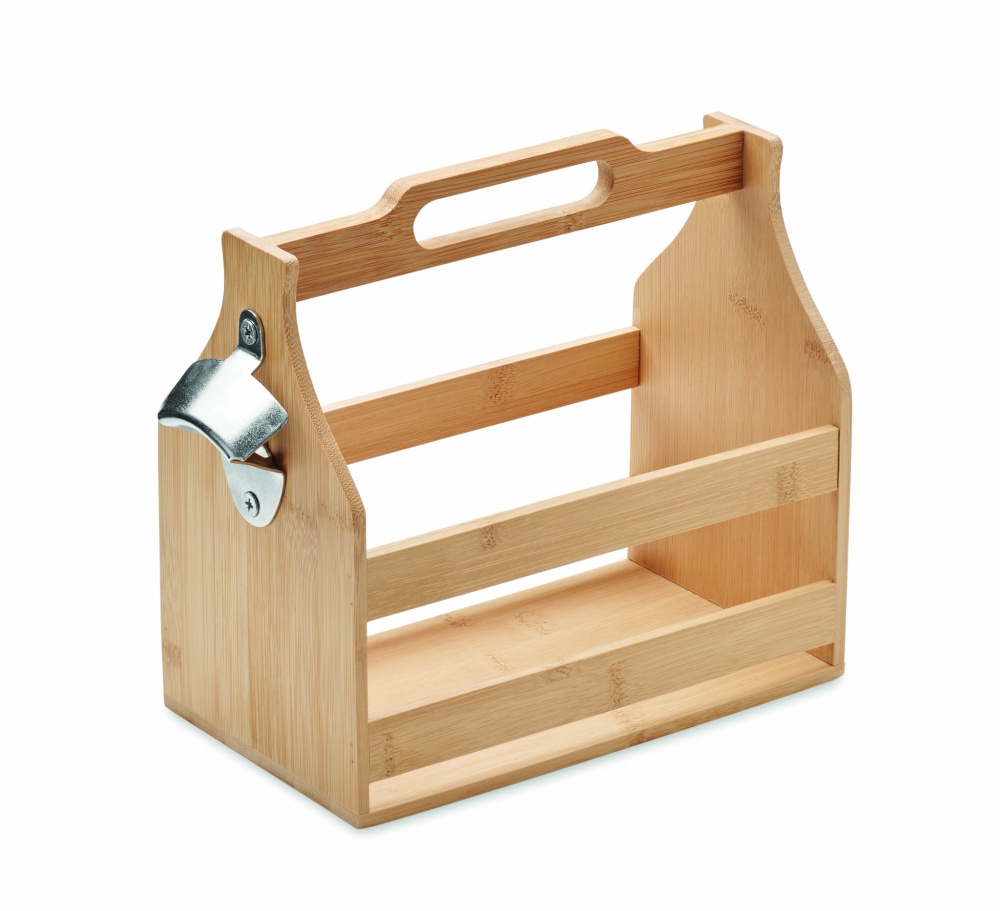 Logo trade promotional products image of: 6 beer crate in bamboo