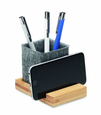 Logo trade advertising products image of: RPET felt pen pot phone stand