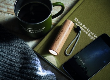 Logo trade promotional items image of: Beech wood rechargeable torch