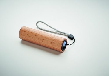 Logo trade promotional gifts picture of: Beech wood rechargeable torch
