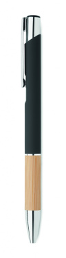 Logo trade promotional products picture of: Ballpoint pen made of aluminum with a bamboo grip