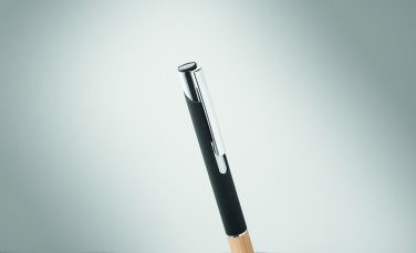 Logotrade promotional item picture of: Ballpoint pen made of aluminum with a bamboo grip