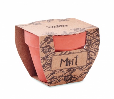 Logo trade promotional gifts image of: Terracotta pot mint seeds