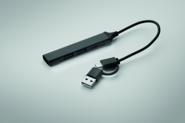 Logo trade promotional merchandise picture of: USB 4 port hub 19 cm