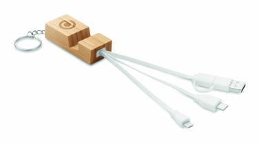 Logo trade advertising products image of: Bamboo key ring and stand Salo