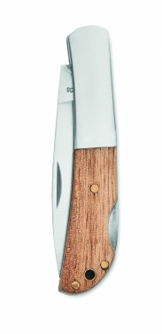 Logo trade promotional items image of: Foldable knife in acacia wood
